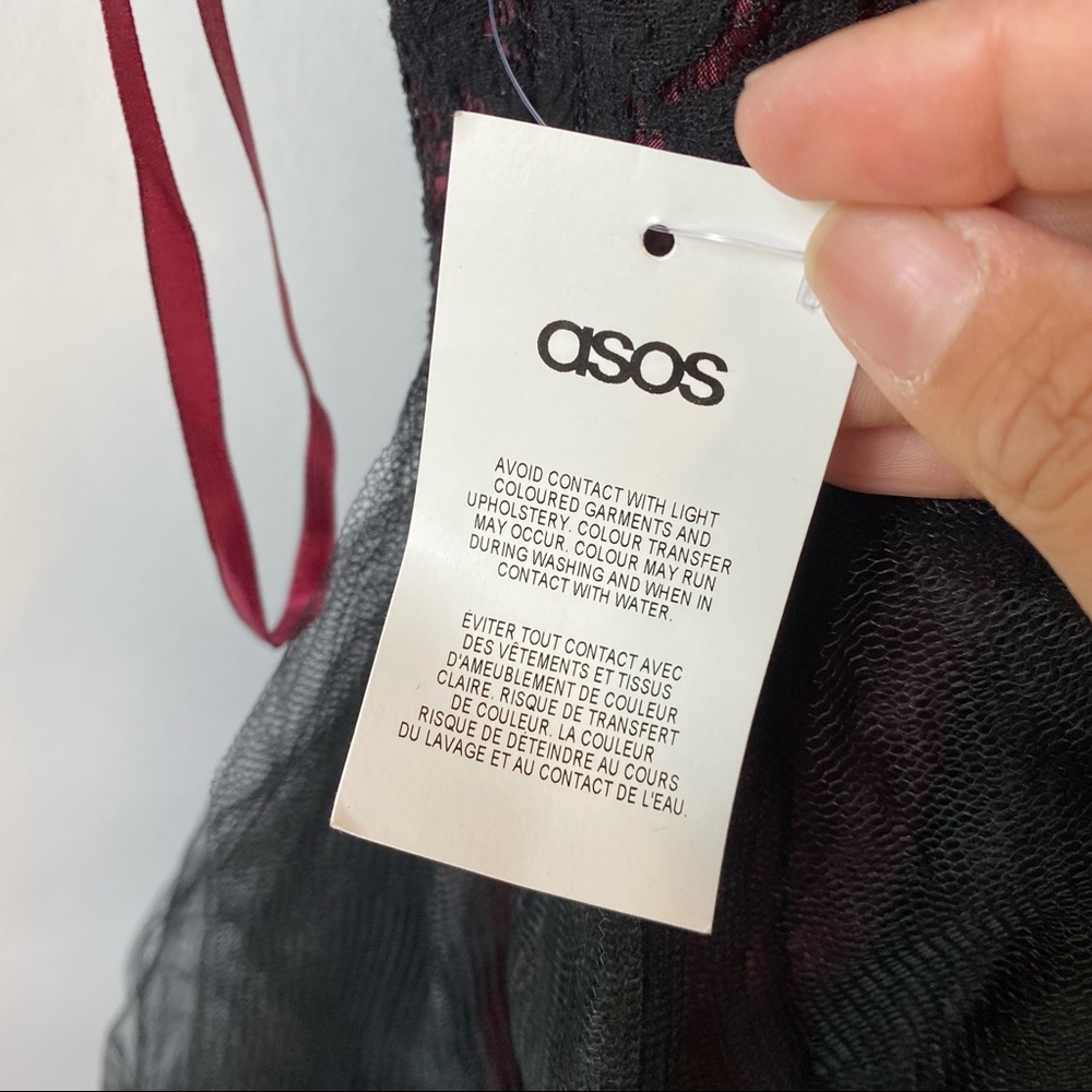 ASOS Curve Black Red Lace Tutu Dress Special Occasion Women's Plus Size 18 NWT - Picture 6 of 10